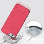 Wholesale iPhone 7 Plus Card Holder Hybrid Case (Hot Pink)